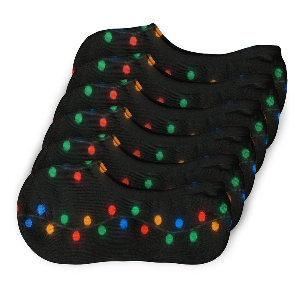 Midnight Multicolor Mini Light Drift designer print no-show socks