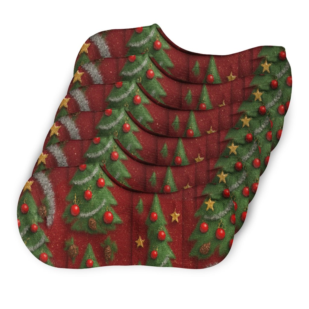 Tinsel Wreath Christmas-Tree Collage Band trendy no-show sock styles