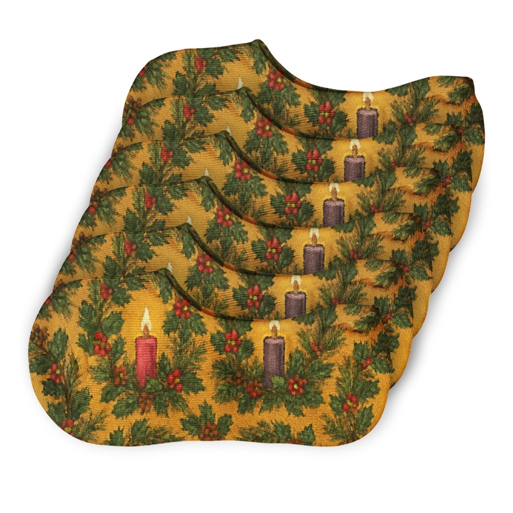 Evergreen Ring Grid With Advent Wreath Glow Accents comfortable low-cut socks