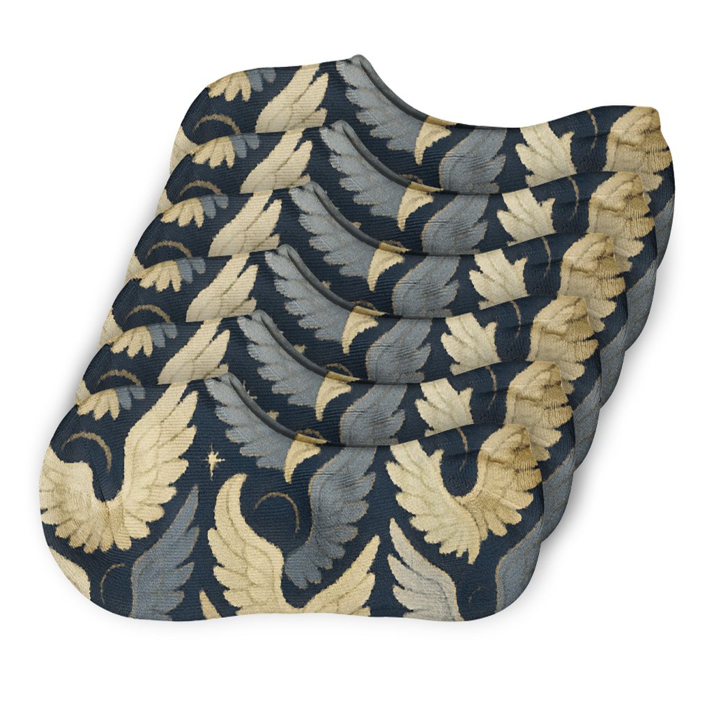 Star-Wing Angel-Cluster Tessellation breathable seamless no-show sockscustom no-show socks