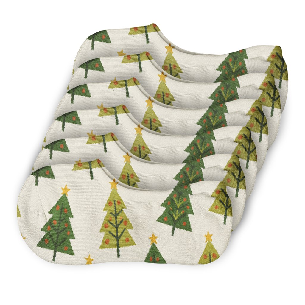 Nordic Pines Christmas Tree Edition Scatter custom no-show socks