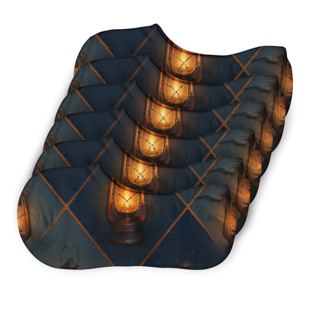 Glow-Framed Lantern Tiling trendy no-show sock styles