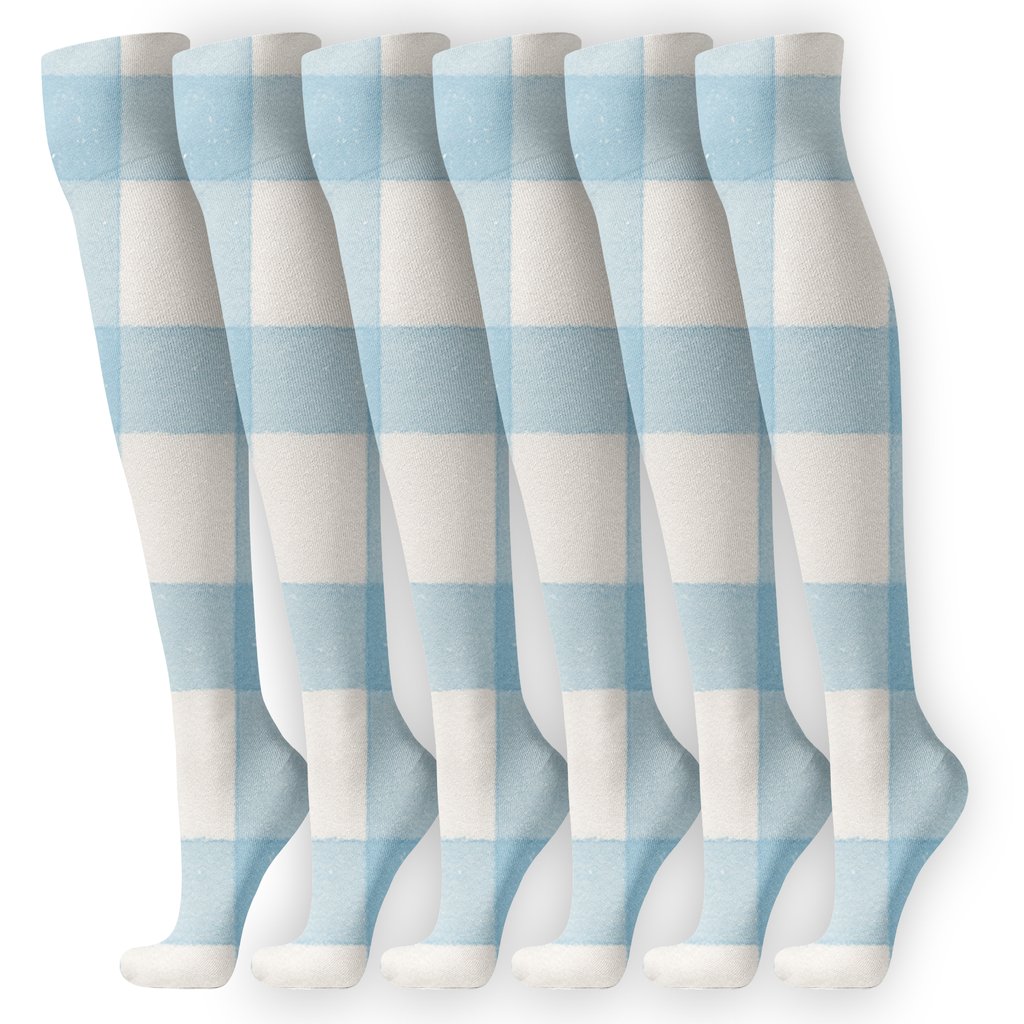 Starlit Gingham Matrix personalized knee-high socks