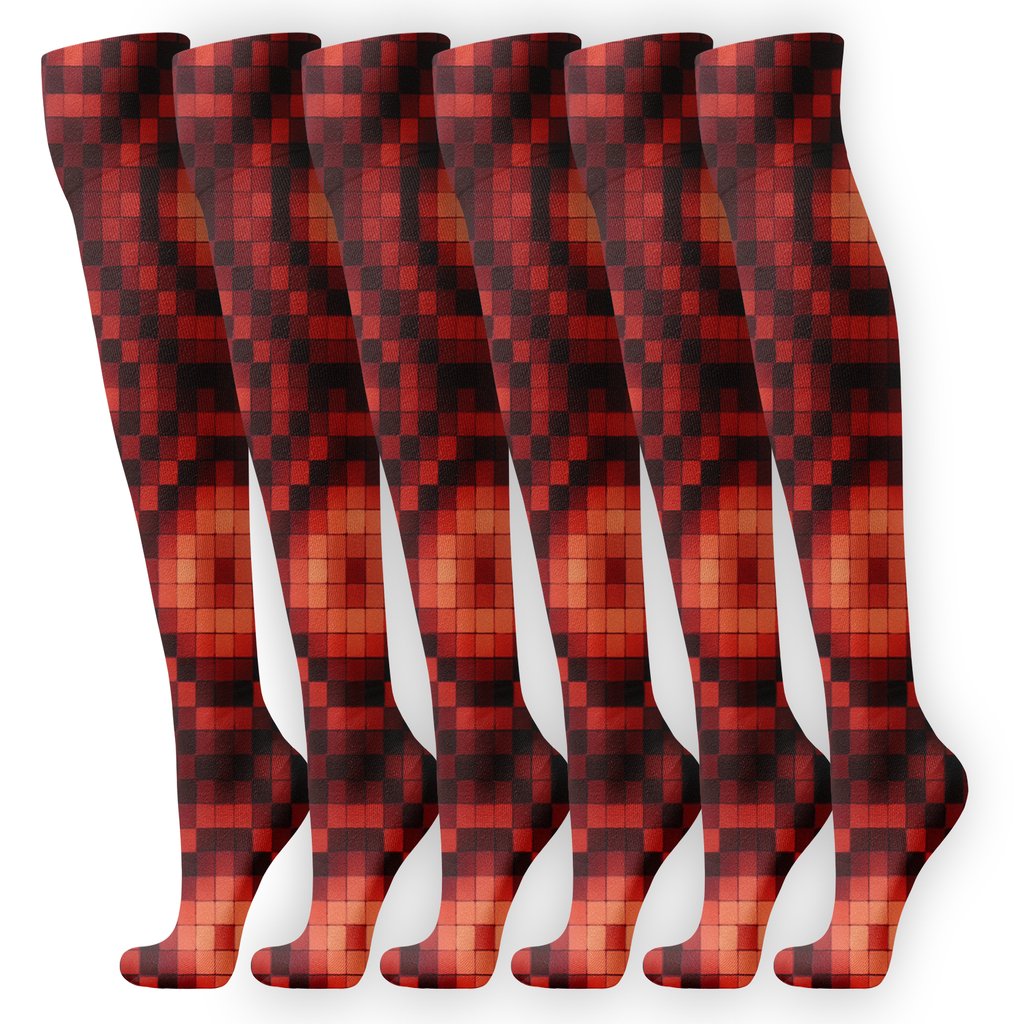Galaxy Core Nested Checks comfortable cotton knee-high socks