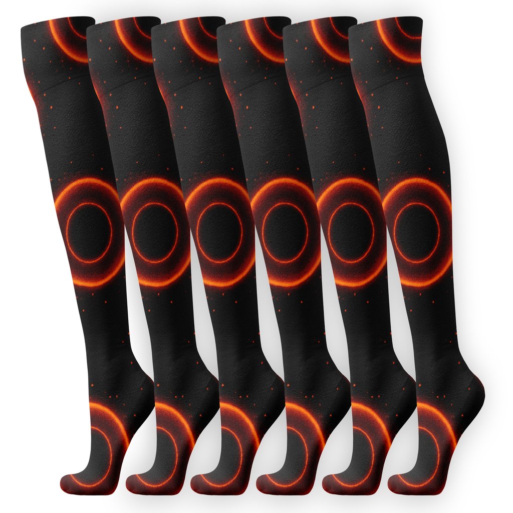 Coal Ring Constellation On Soot Ground Heart stylish athletic knee-high socks