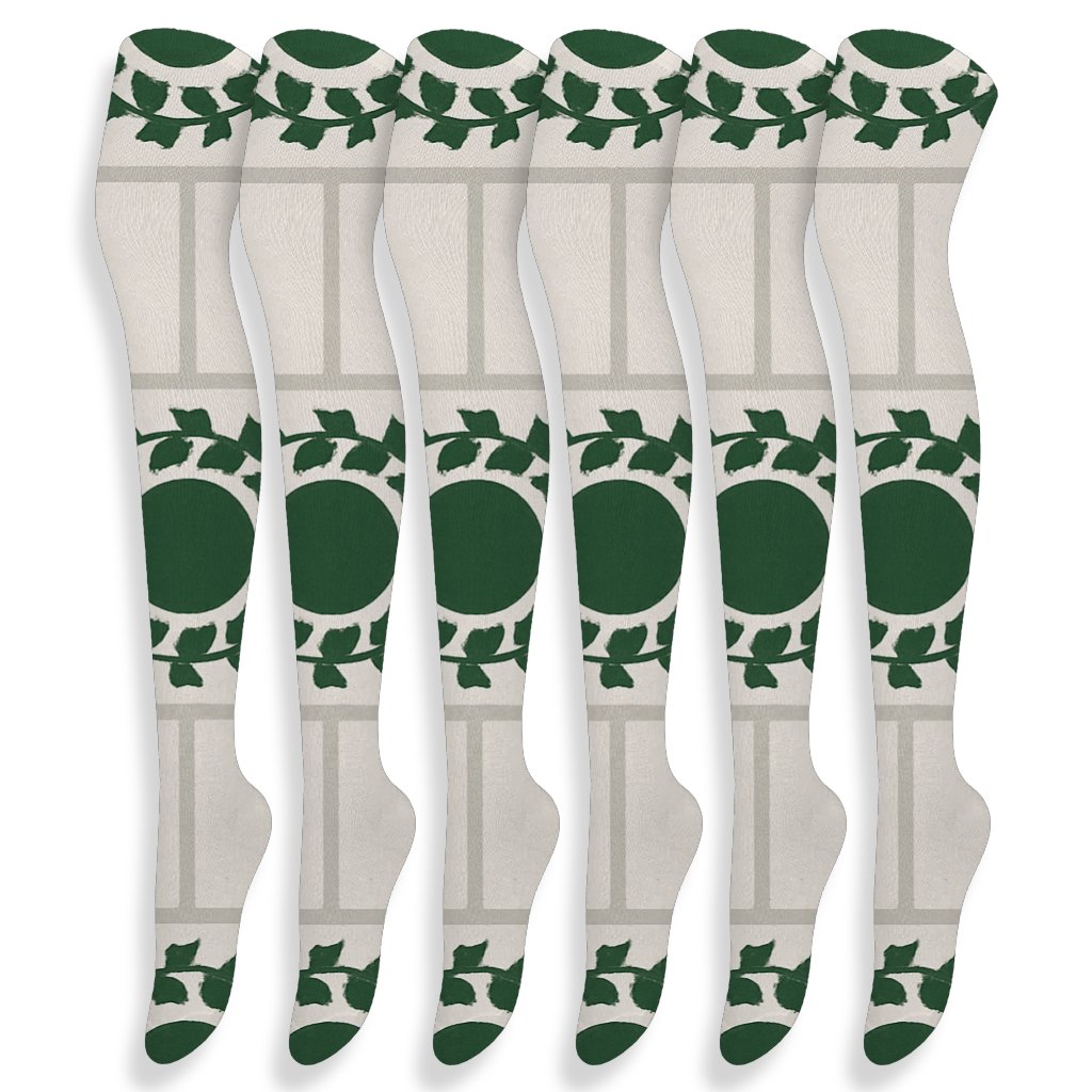 Stone Wall Ivy Grid Medallions custom over-the-knee socks