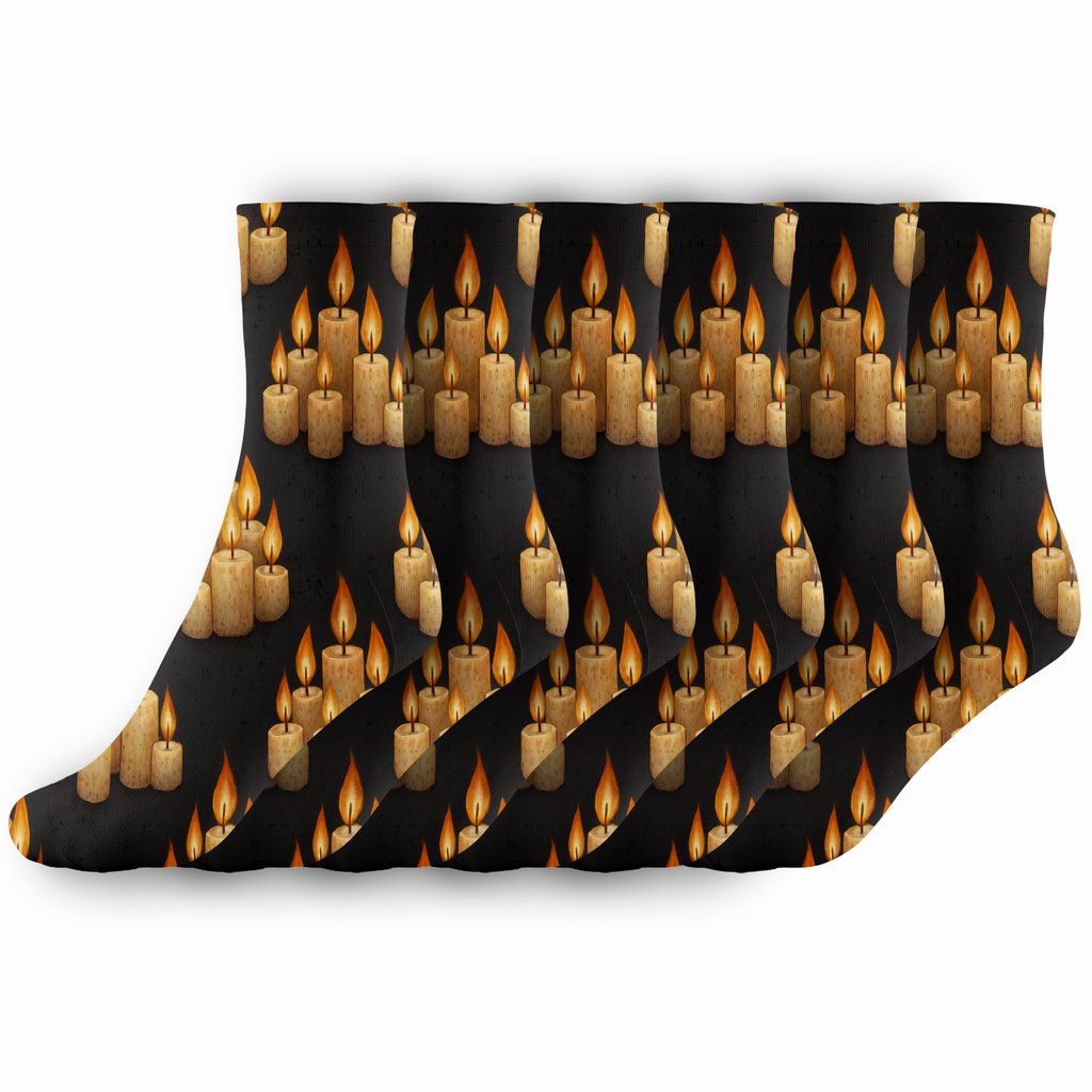 Candlelit Hearth Chevron Pattern unique graphic crew socks