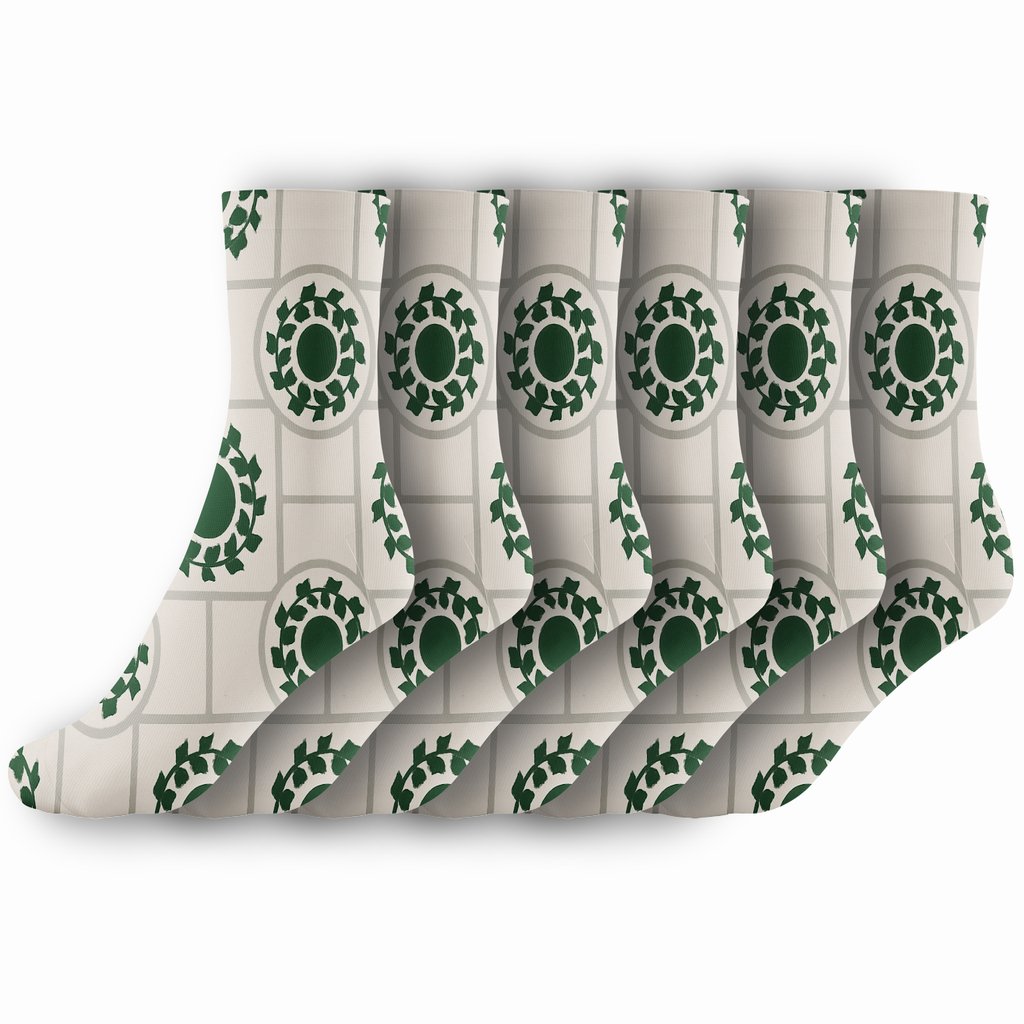 Stone Wall Ivy Grid Medallions personalized crew socks