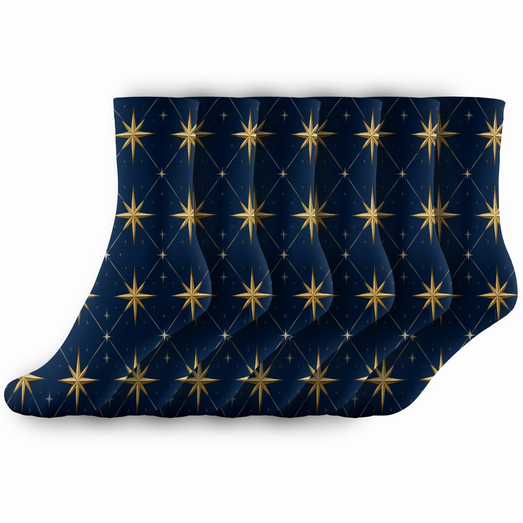 Guiding Star Of Bethlehem Lattice Glow personalized crew socks
