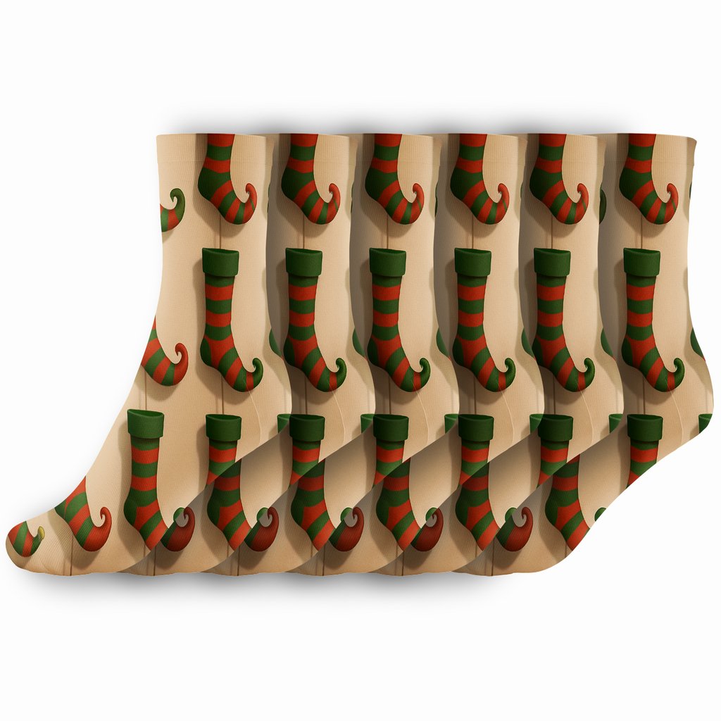 Striped Elf Socks Xmas Stripe Repeat soft everyday crew socks