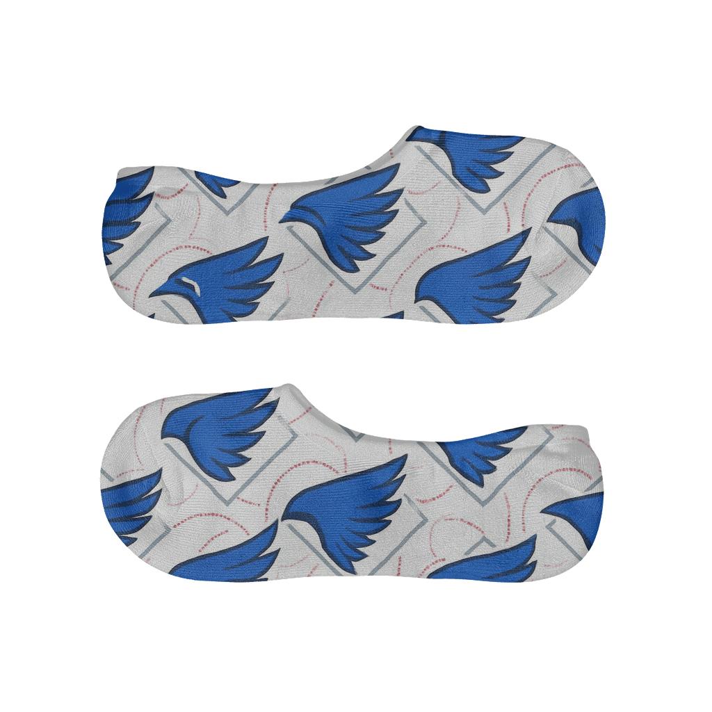 Blue Jays Wing Grid Over Diamond Lines soft cotton no-show socks