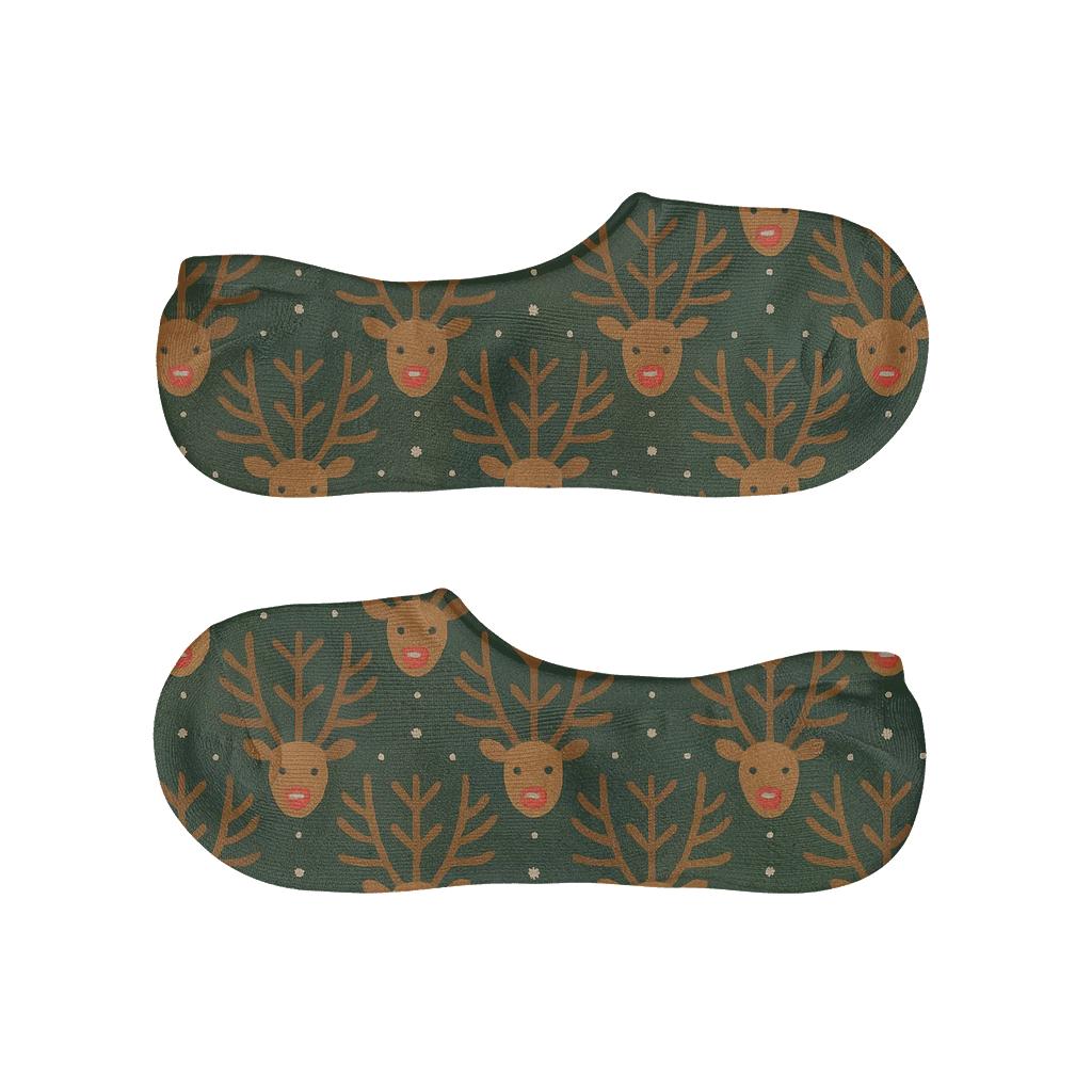 Reindeer Antler Constellation Stripe anti-slip no-show socks