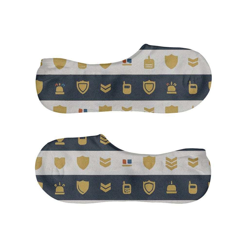 Badge And Police Officer Emblem Stripe Pattern unique hidden socks