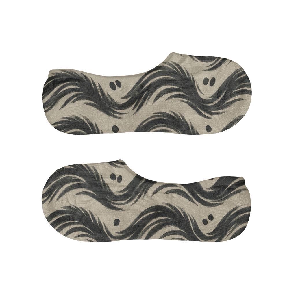 Zebra Mane Ripple Chevron Field soft cotton no-show socks