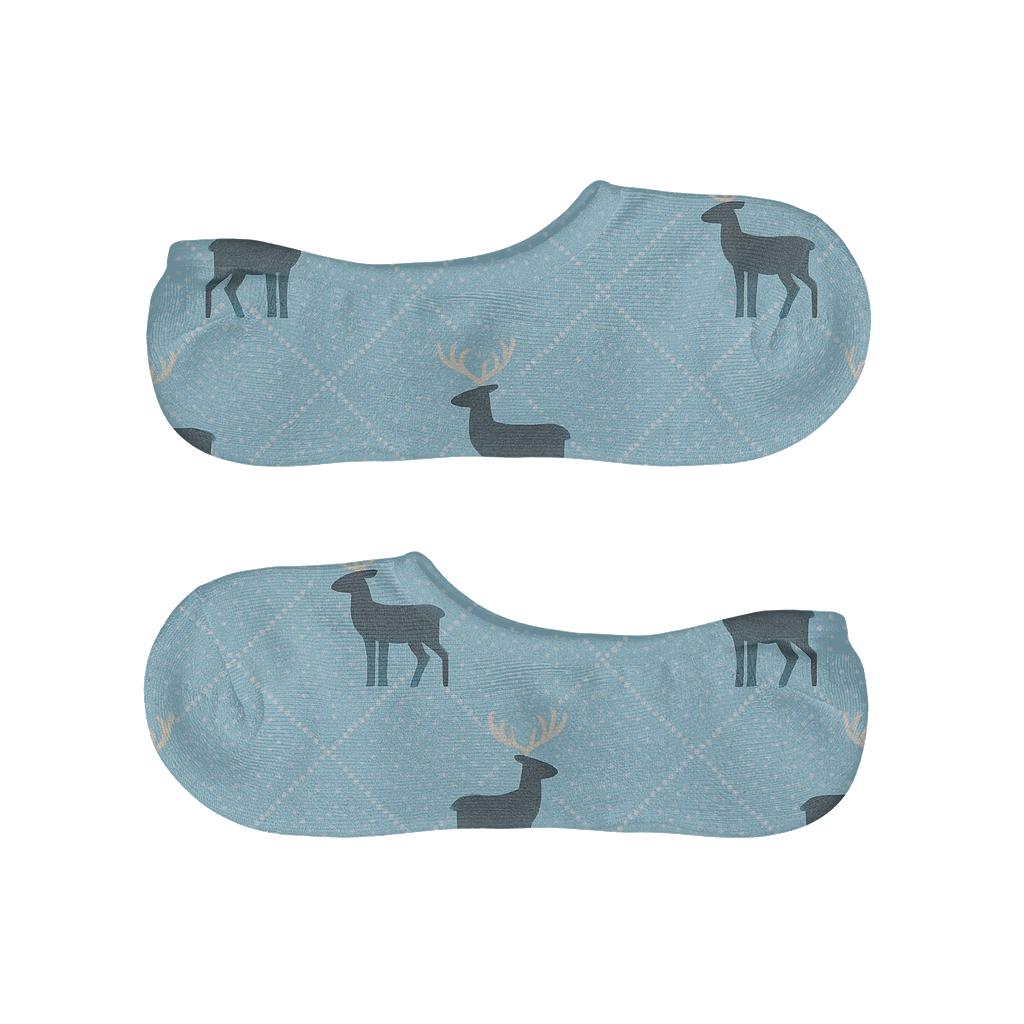 Starfield Antler Grid With Reindeer Silhouettes comfortable invisible socks