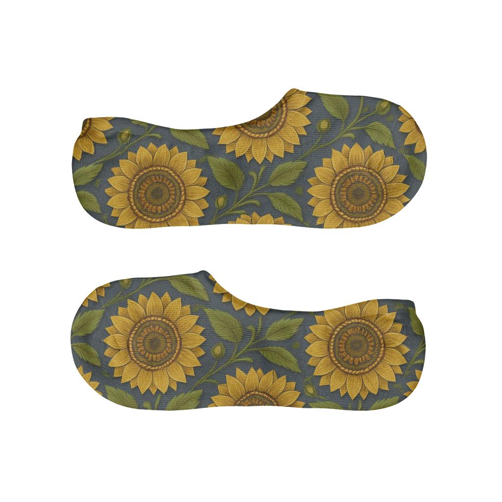 Sunflower Spiral Tessellation Band designer printed no-show socks