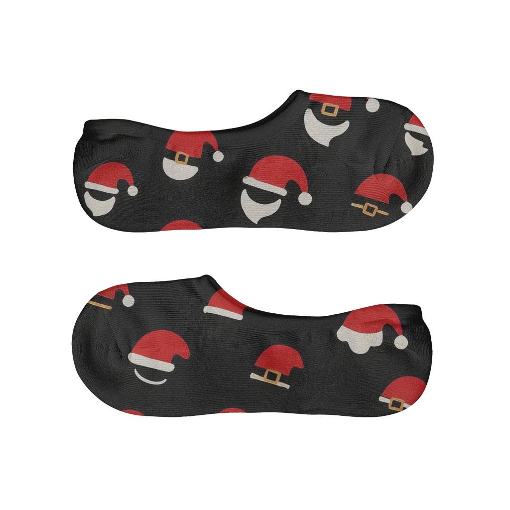 Chimney Entry Santa Silhouette Scatter On Night Black breathable no-show socks