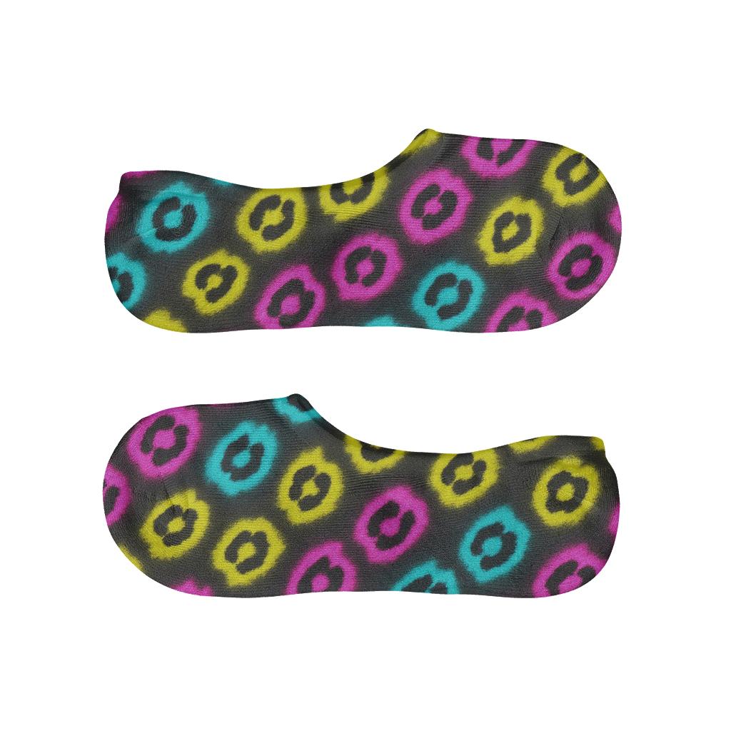 Electric Aurora Leopard Wave low cut no-show socks