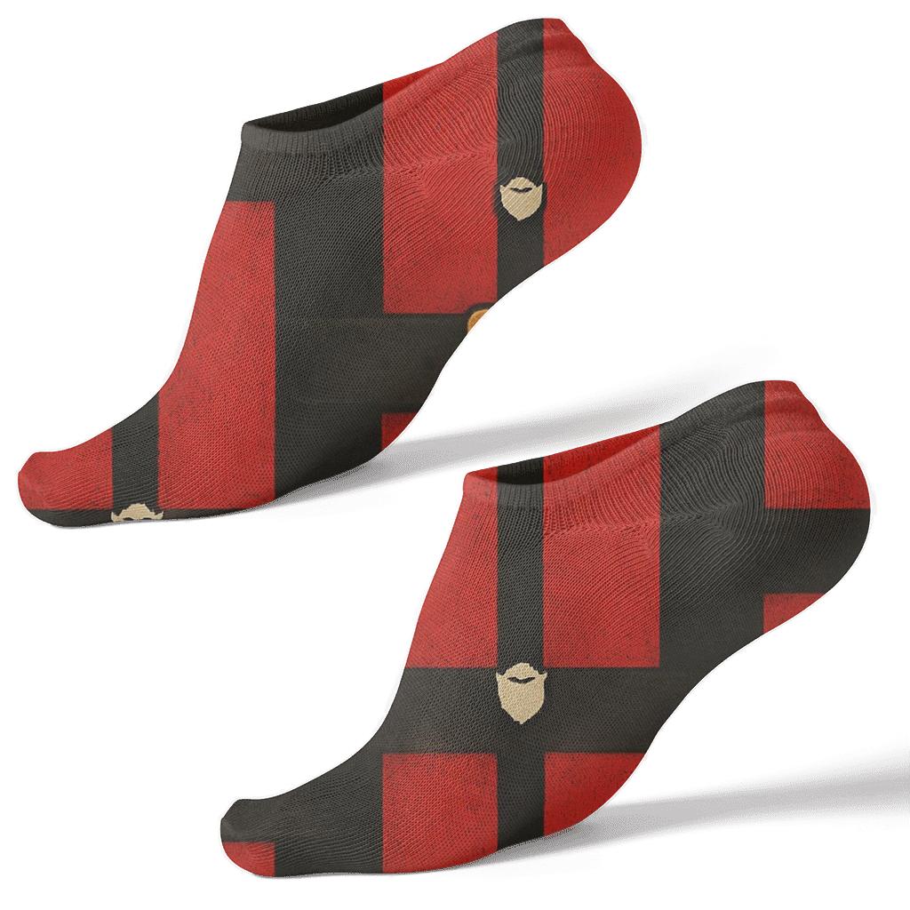 Santa Suit Belt Lattice On Midnight Field stylish athletic ankle socks