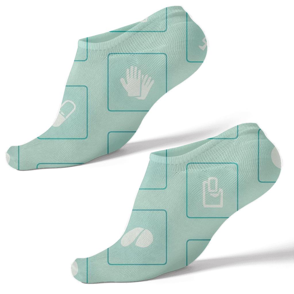 Nebula Scrub Patchwork Grid premium sports ankle socks