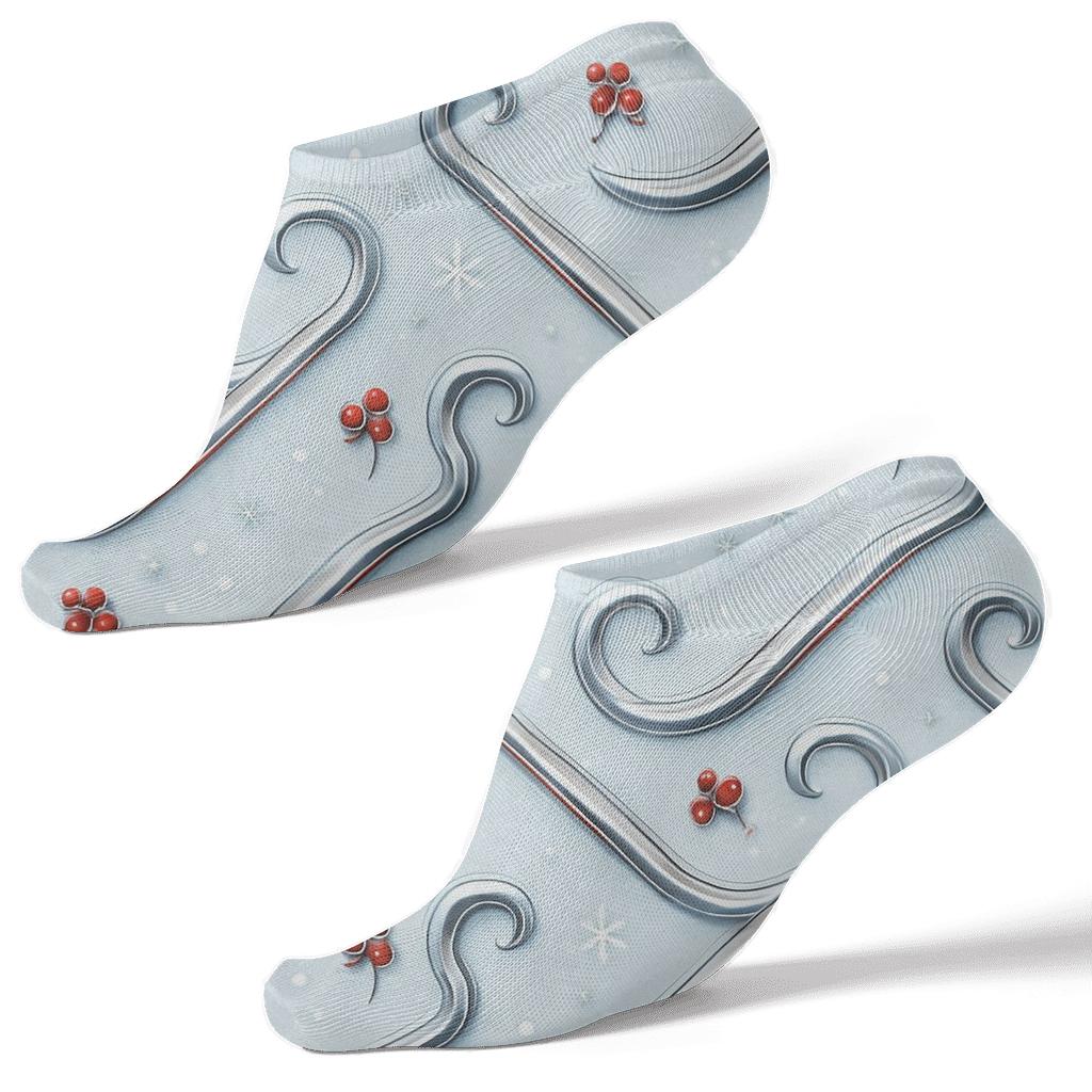 Crimson Trail Pattern With Sleigh Runners comfortable cotton ankle socks