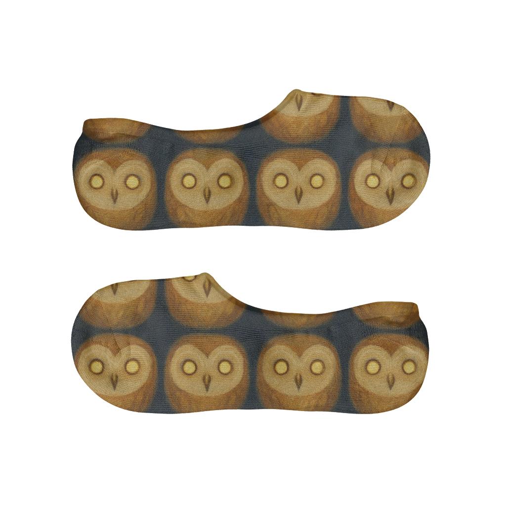 Owl Eye Constellation Grid On Deep Navy breathable seamless no-show sockscustom no-show socks