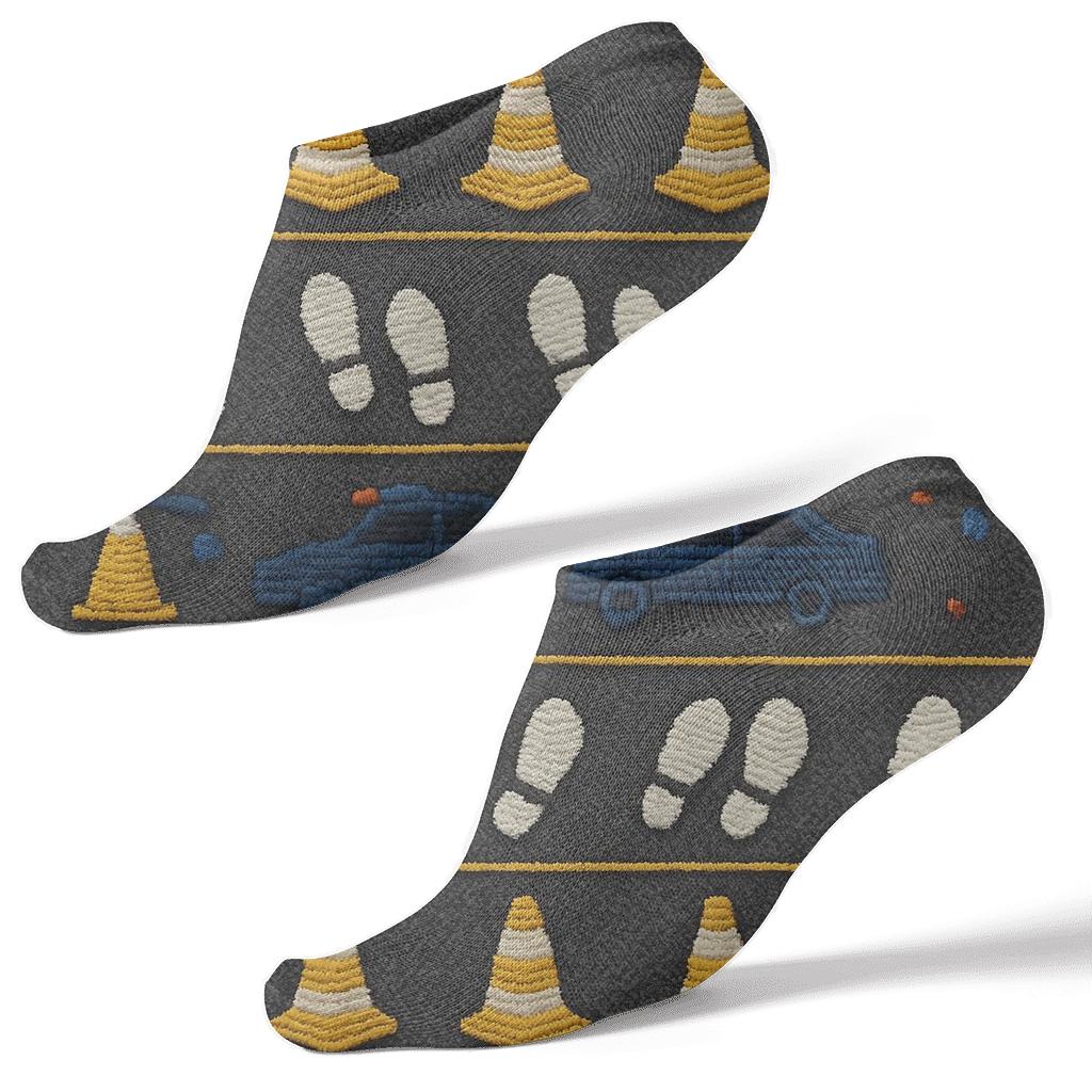 Traffic Signal Band With Police-Officer Patrol Motifs personalized ankle socks