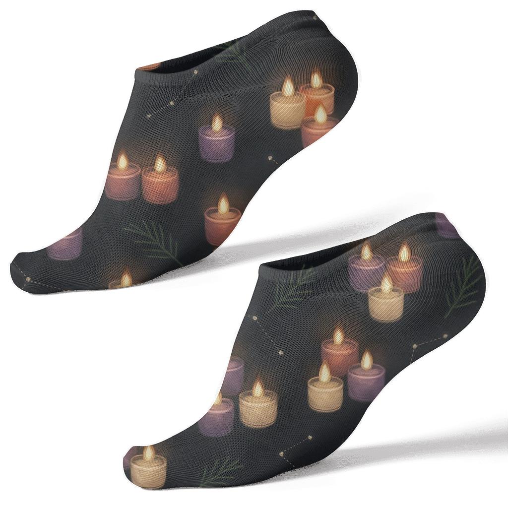 Starry Votive Constellation Advent Candles Pattern designer print ankle socks