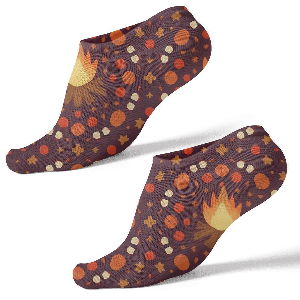 Campfire Cozy Ring On Midnight Plum designer print ankle socks