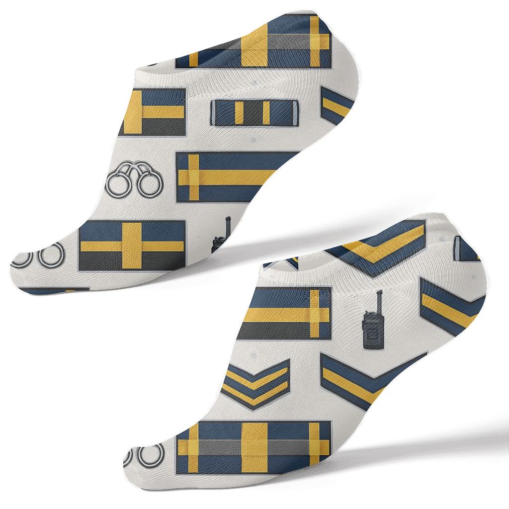 Ceremonial Rank Ribbon Repeat Police Officer Edition personalized ankle socks