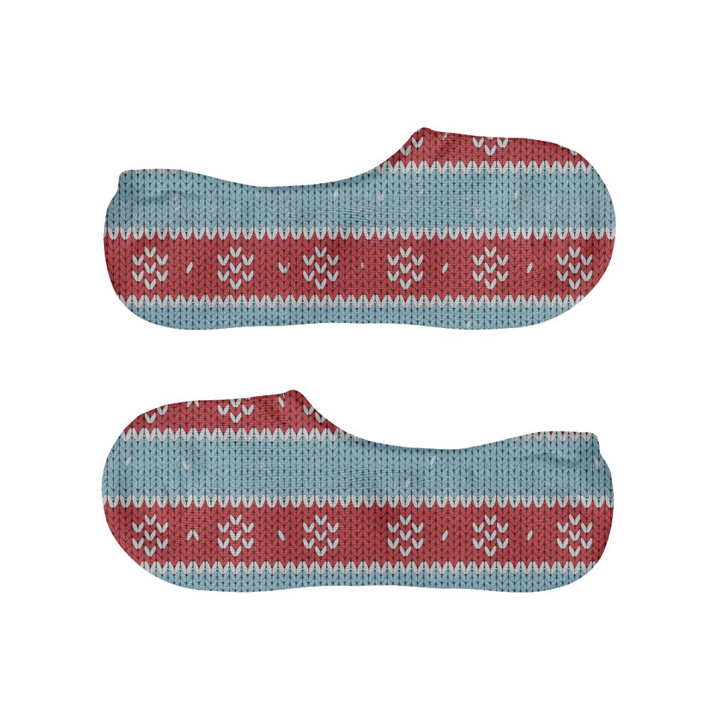 Candy Stripe Holiday Bands On Icy Blue comfortable invisible socks