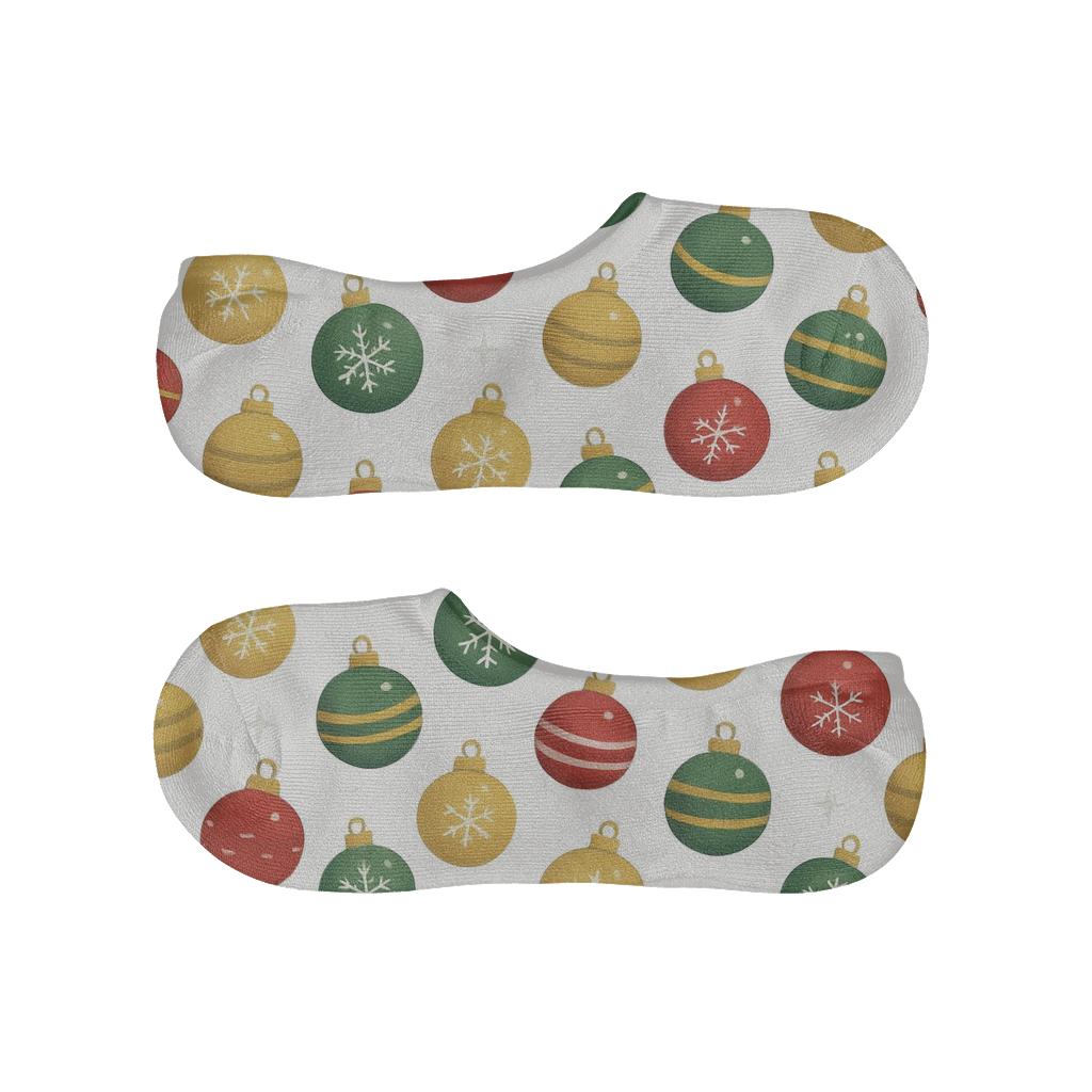 Christmas Ornament Galaxy Scatter On White anti-slip no-show socks