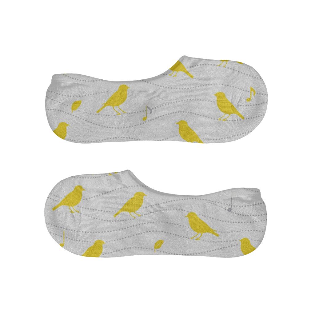 Canary Song Line Dots On White comfortable low-cut socks
