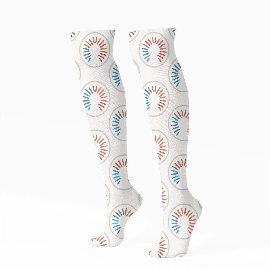 Radial Seam Burst Emblem Pattern Blue Jays Edition stylish athletic knee-high socks