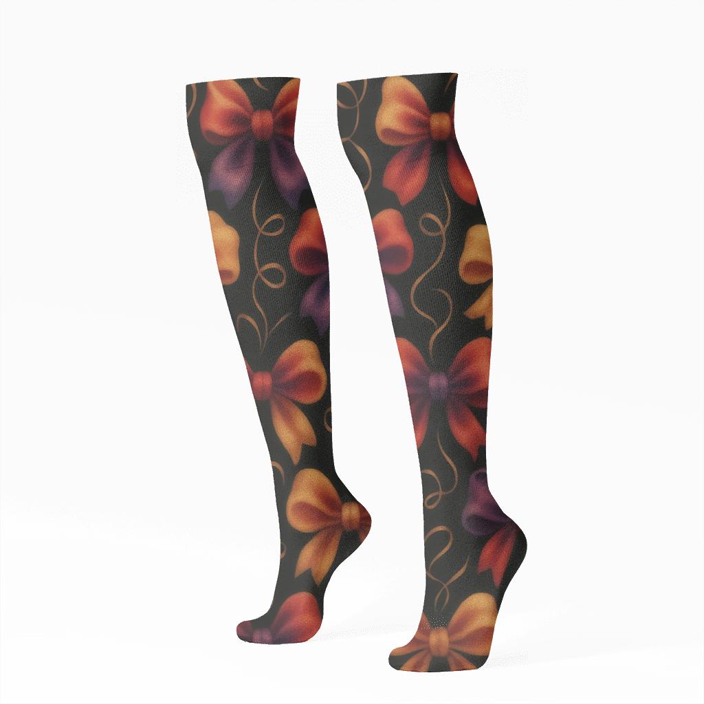 Nebula Bows And Ribbons Presents stylish athletic knee-high socks