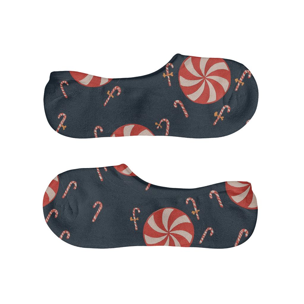 Candy Canes Orbit Peppermint Swirl Constellations low cut no-show socks