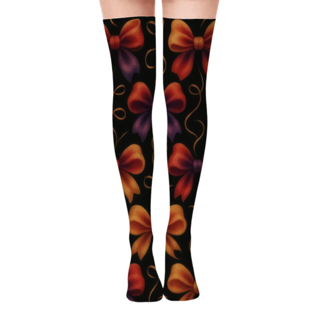 Nebula Bows And Ribbons Presents trendy patterned over-the-knee socks