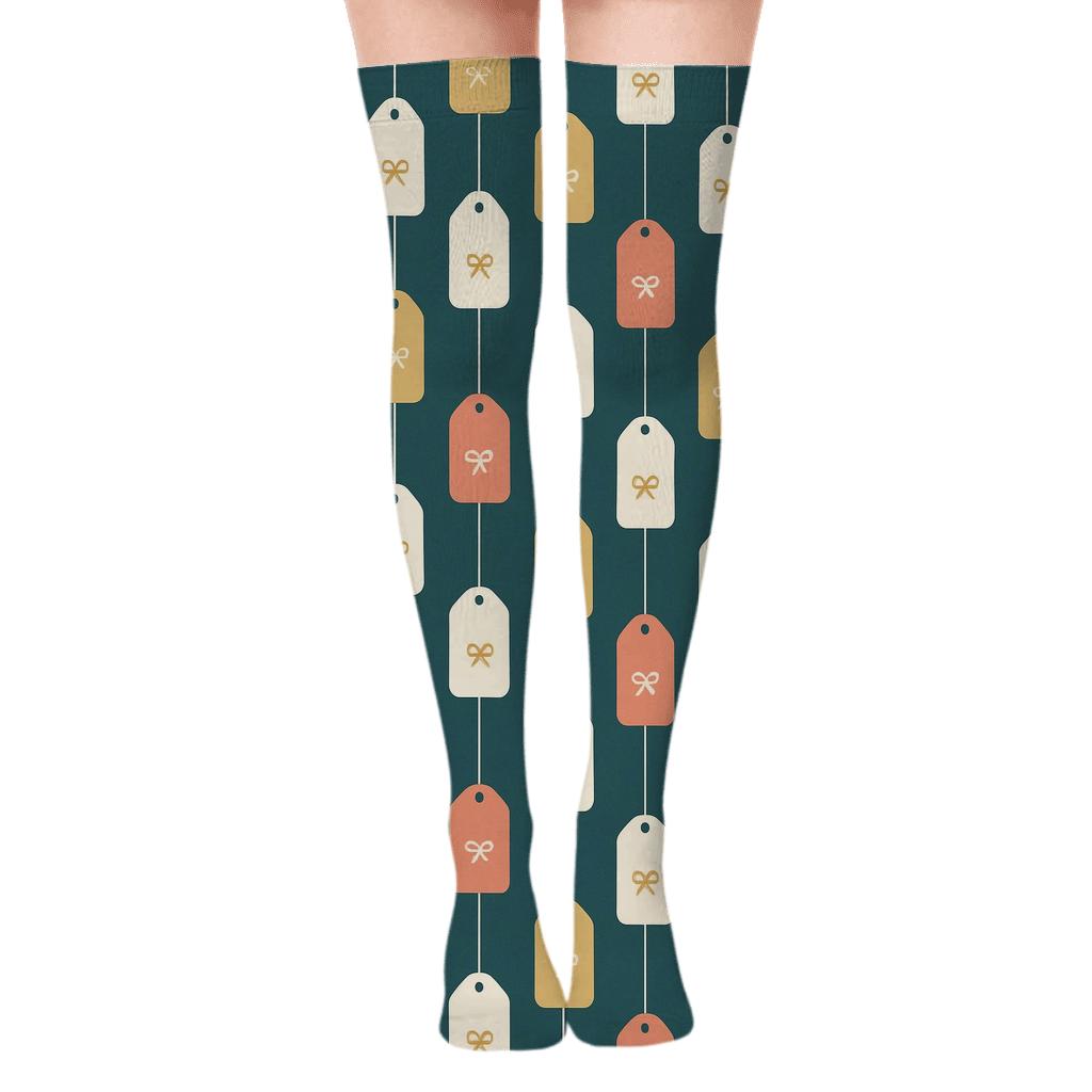 Galaxy Gift Tag Cascade Presents Edition premium cozy over-the-knee socks