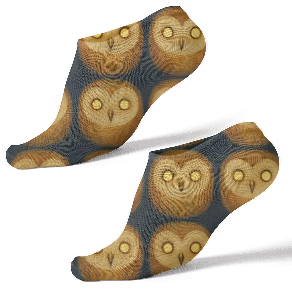 Owl Eye Constellation Grid On Deep Navy designer print ankle socks