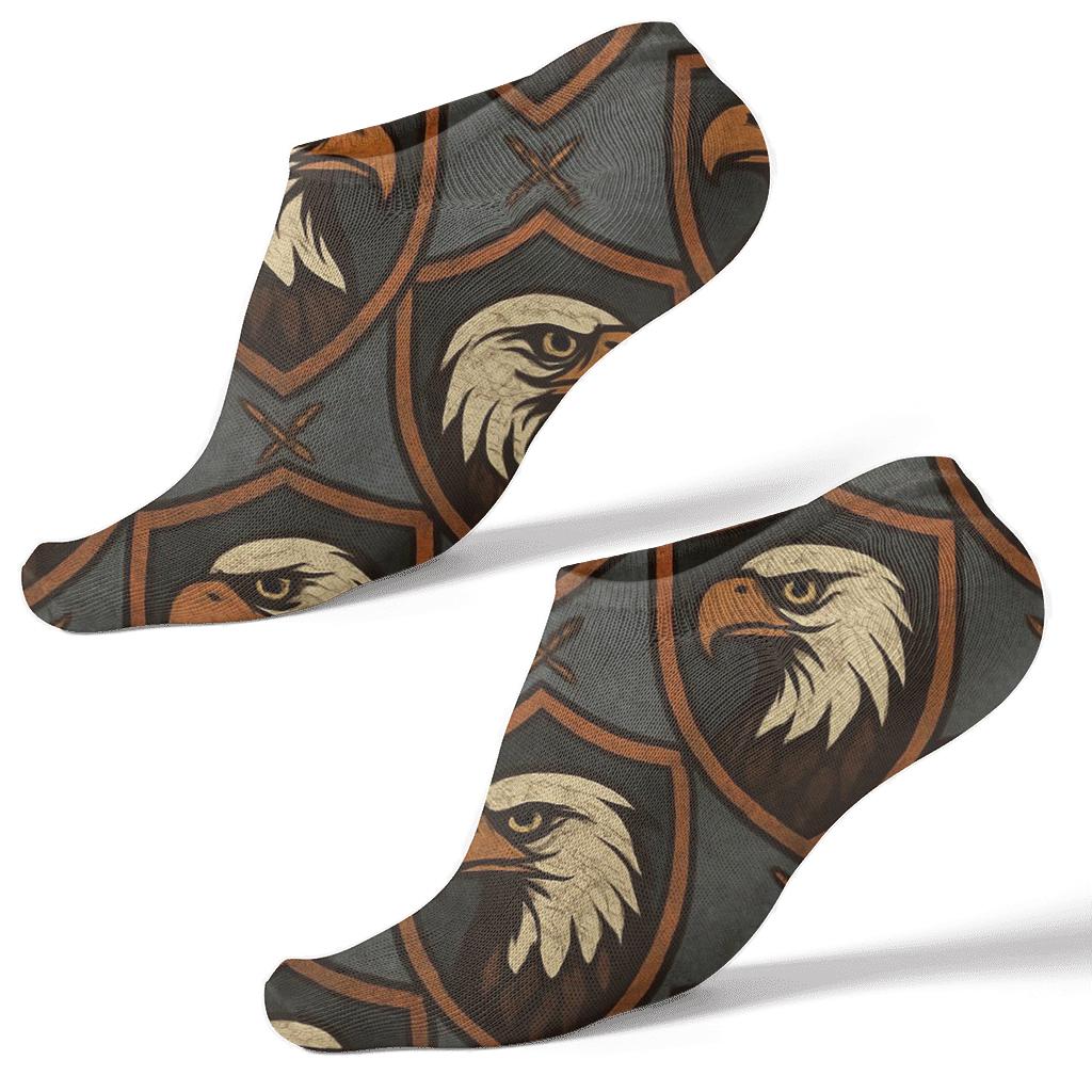 Eagle Crest Shield Tiles On Weathered Steel designer print ankle socks