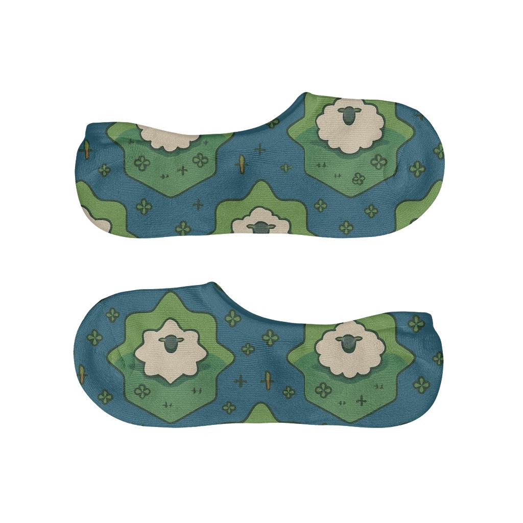 Sheep Meadow Constellation Tiling custom no-show socks