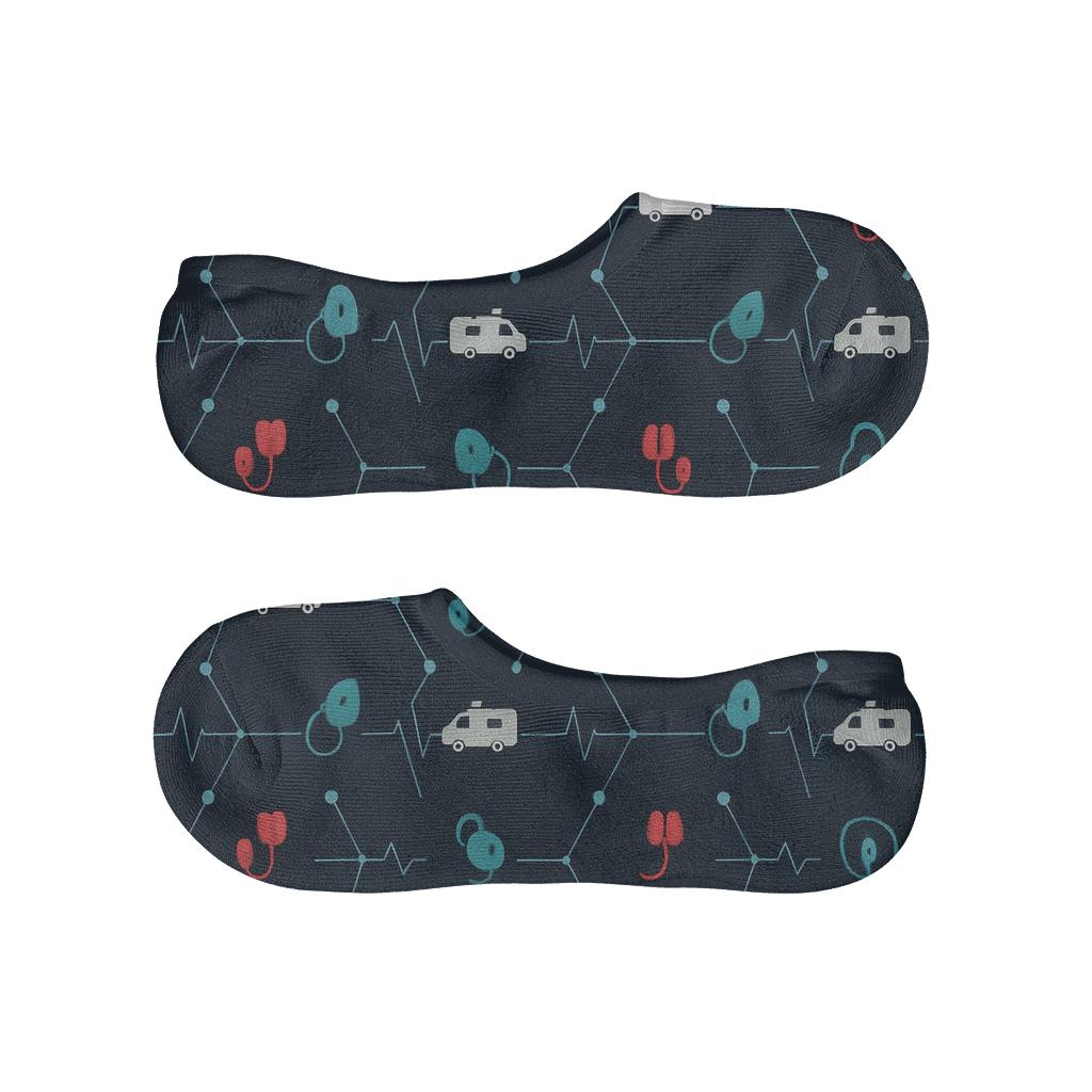 Rescue Constellation Pattern With Paramedic Icons soft cotton no-show socks