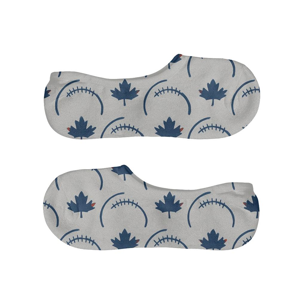 Maple Seam Pattern Blue Jays Edition personalized no-show socks