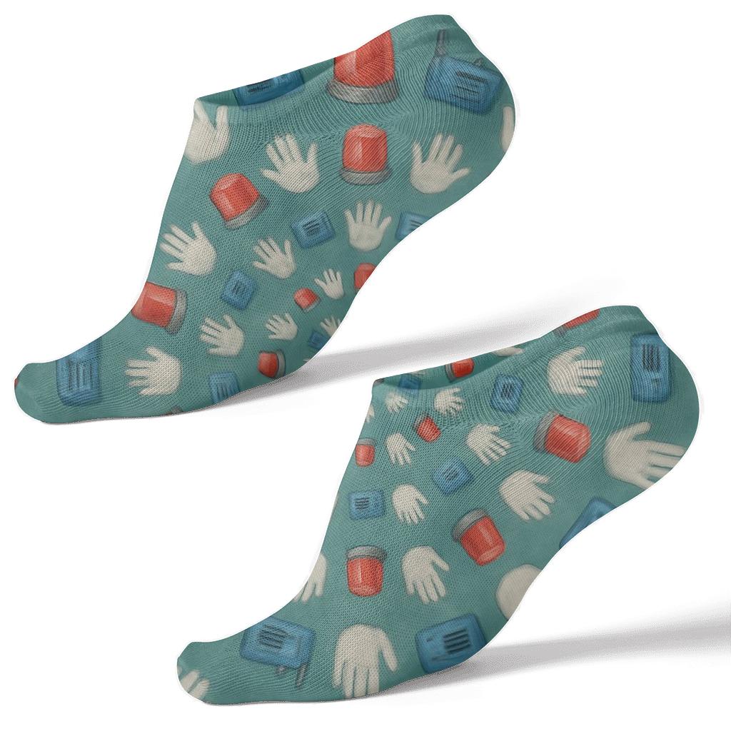 Siren-Ring Paramedic-Orbit Pattern unique graphic ankle socks