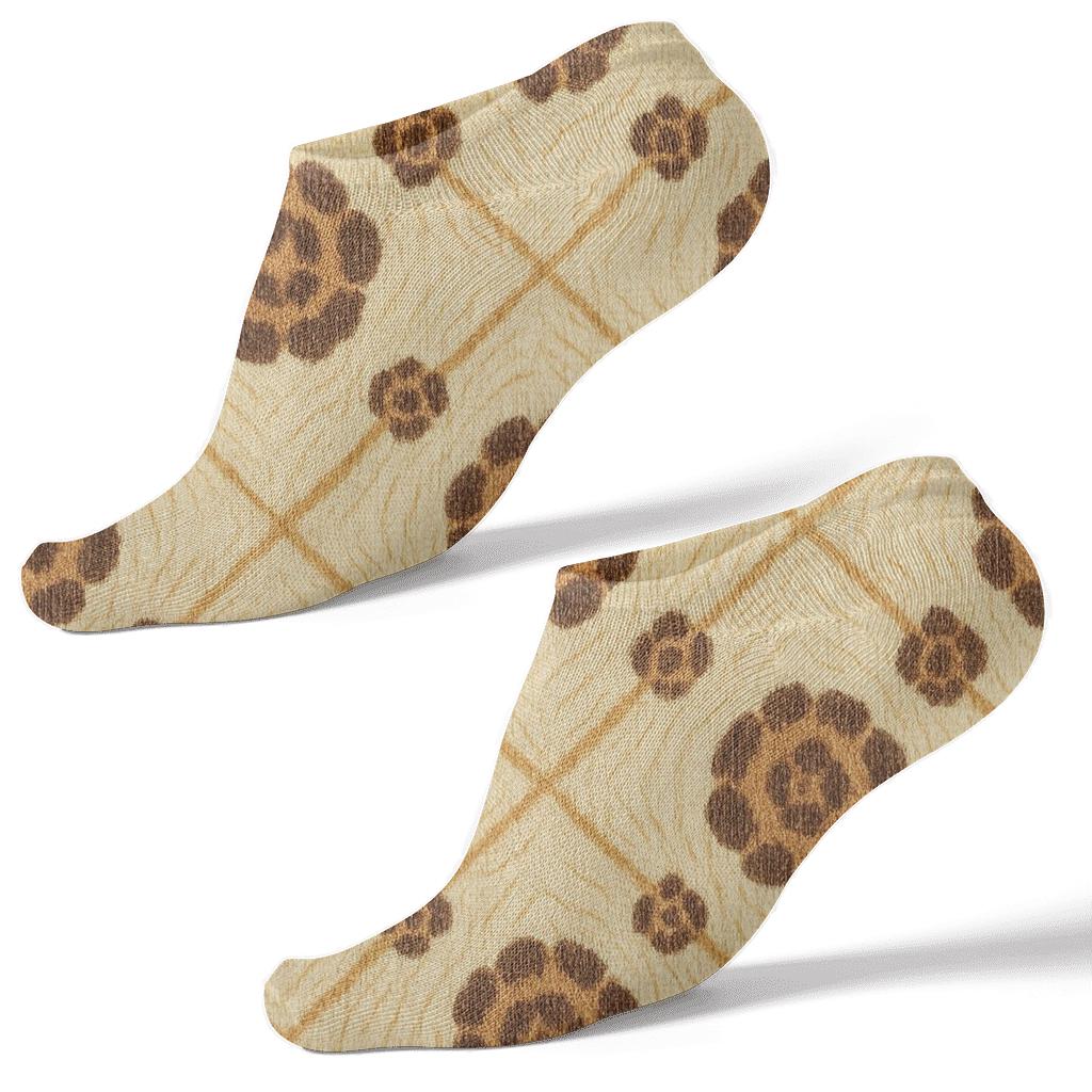 Tawny Rosette Lattice Panels stylish athletic ankle socks