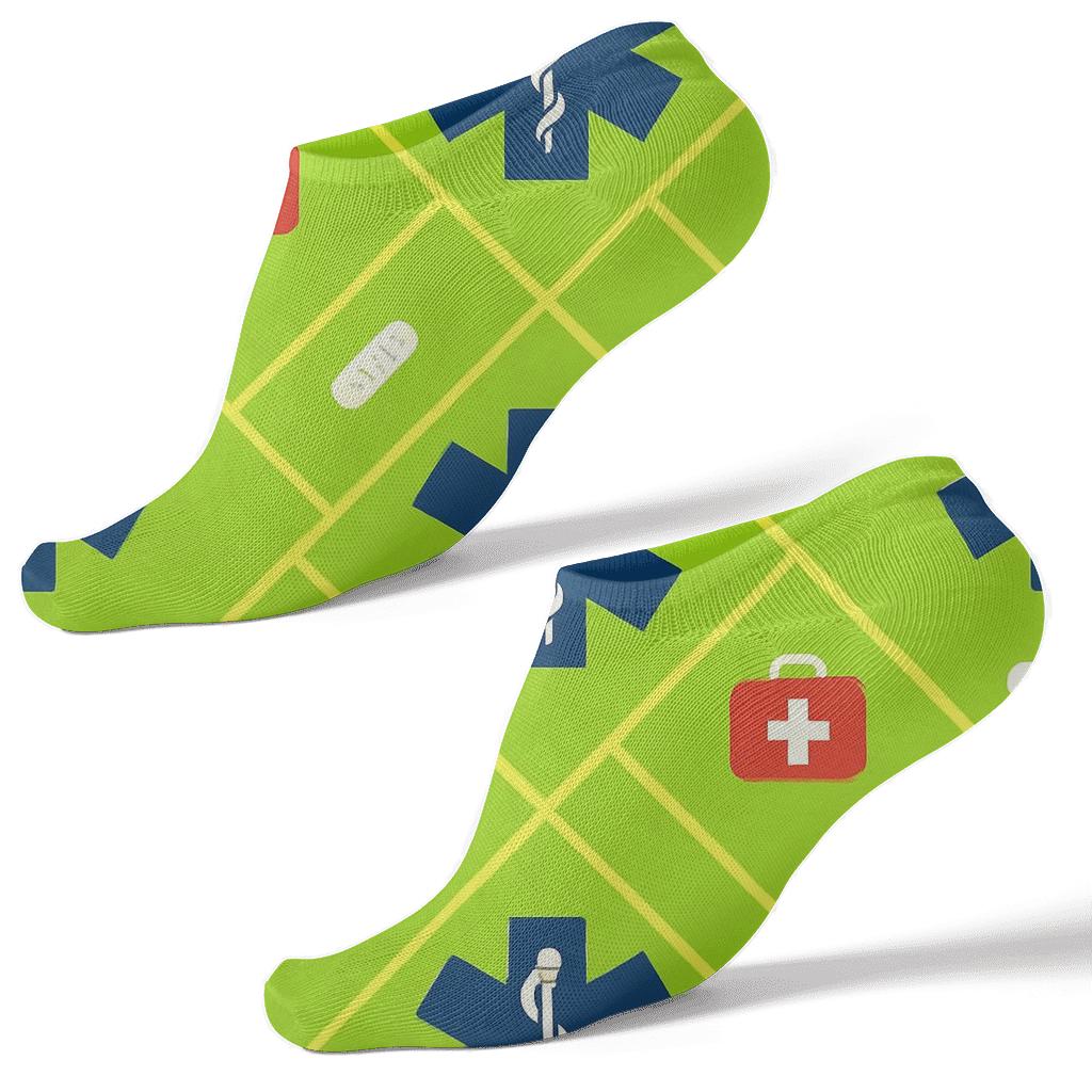 Star Of Life Lattice Eco Pattern Paramedic Edition stylish athletic ankle socks