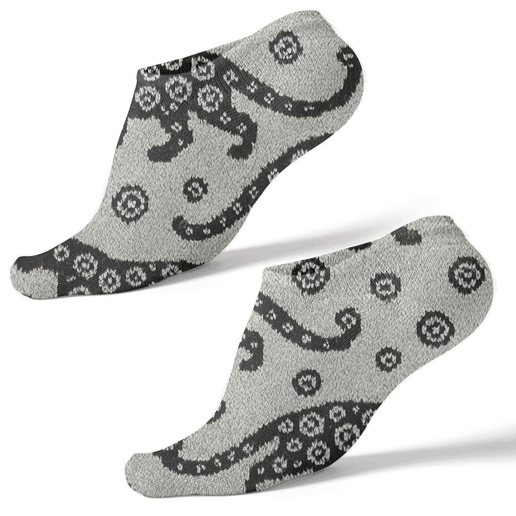 Monochrome Silhouette Spot Cascade unique graphic ankle socks