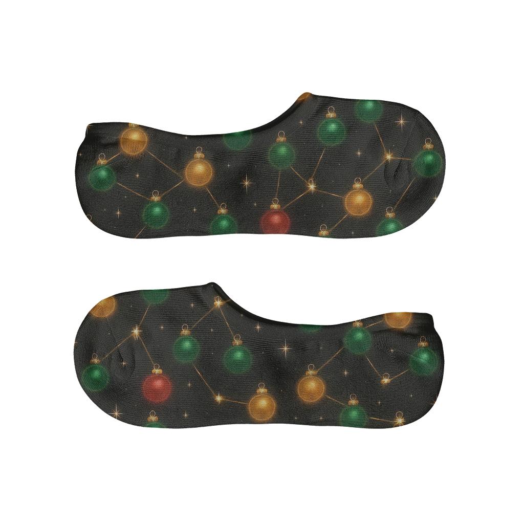 Xmas Bauble Glow Constellation On Black unique hidden socks