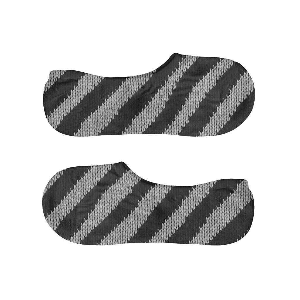 Diagonal Zebra Stripe Knitted Illusion anti-slip no-show socks
