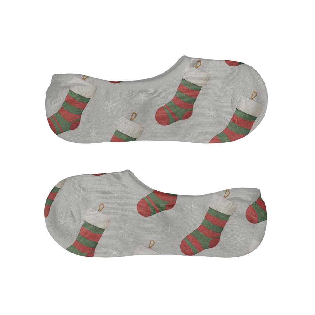 Striped Xmas Stocking Diagonal Parade trendy no-show sock styles